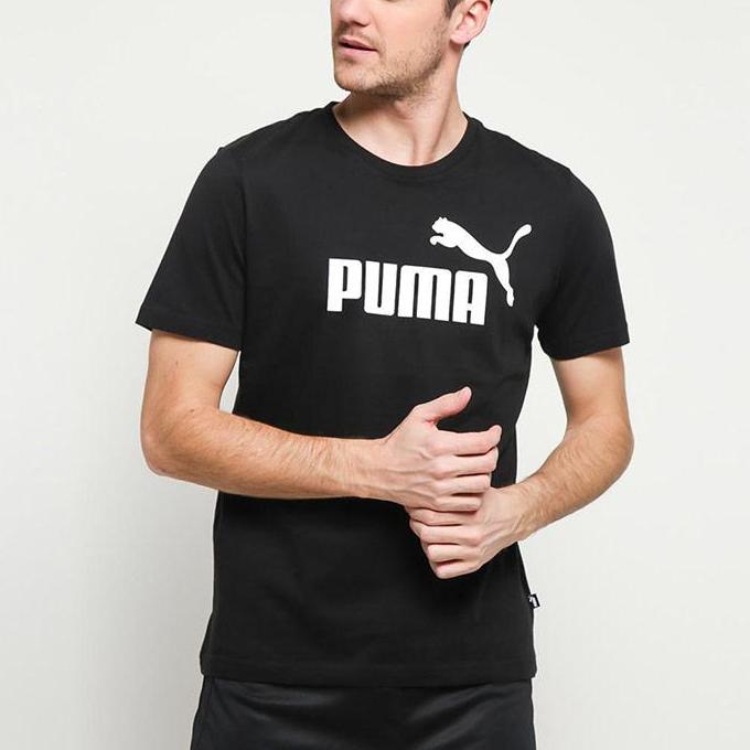 Puma Letter Print Casual Sports Crew Neck Short Sleeve T-Shirt Men Tops Black 851740-01