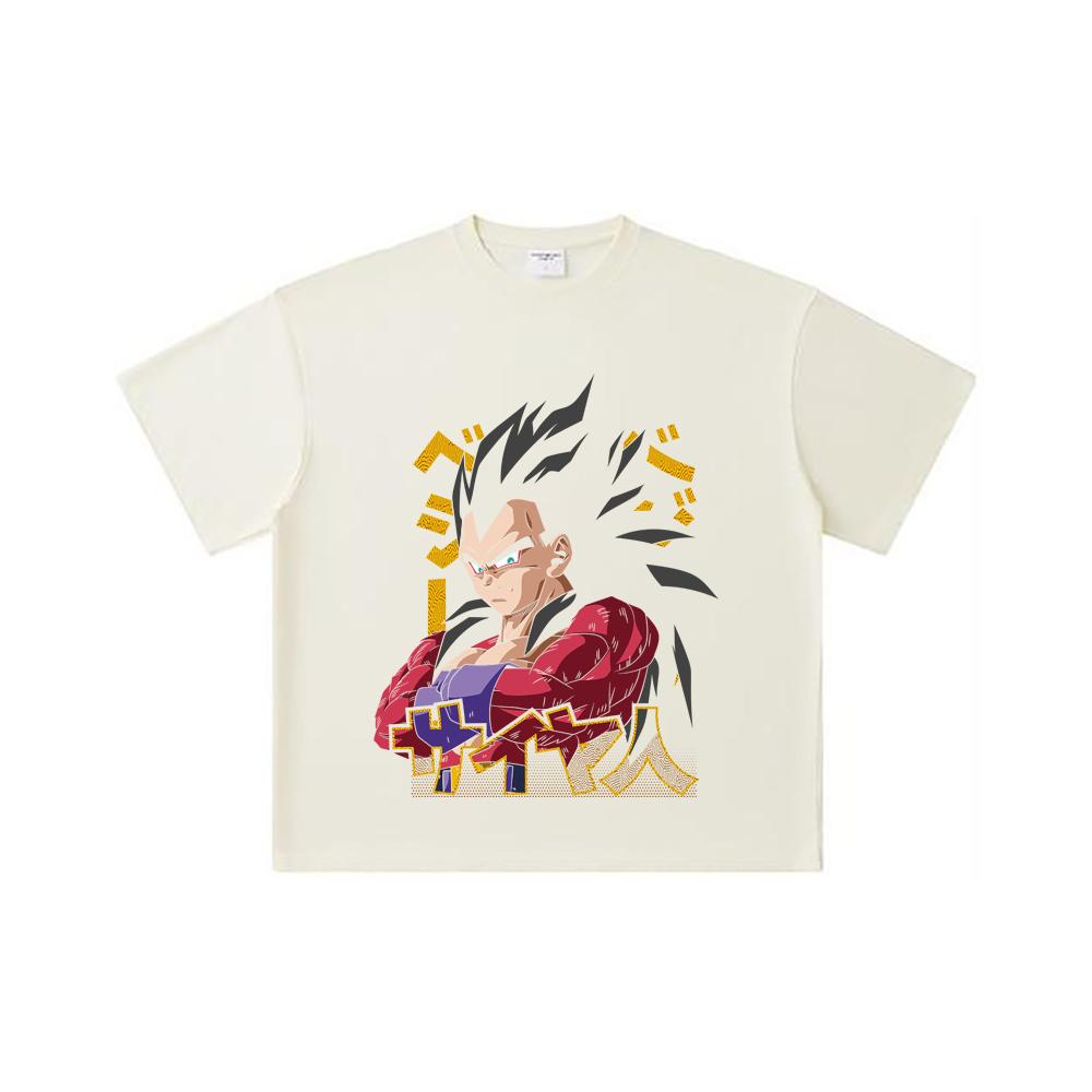 

260 GSM Double Yarn 32 Count 100% Cotton Dragon Ball V18 Goku Print Unisex Heavy Cotton T Shirt S