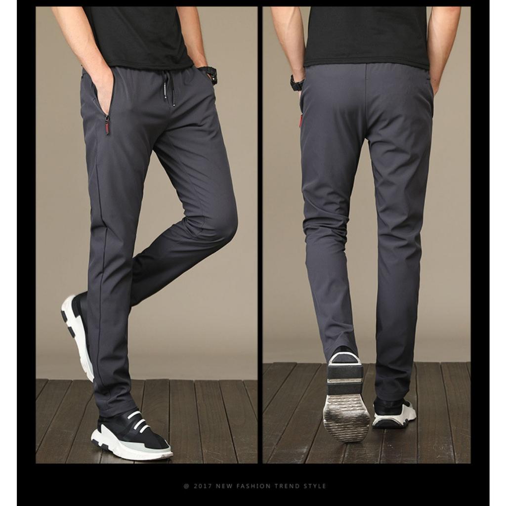 Spodnie casualowe na wiosnę i lato, uniwersalne, modne, męskie, dopasowane spodnie sportowe, elastyczne, szybkoschnące, proste, luźne