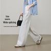 ESE-Y Women's Linen-Cotton Patchwork Straight-Leg Jeans
