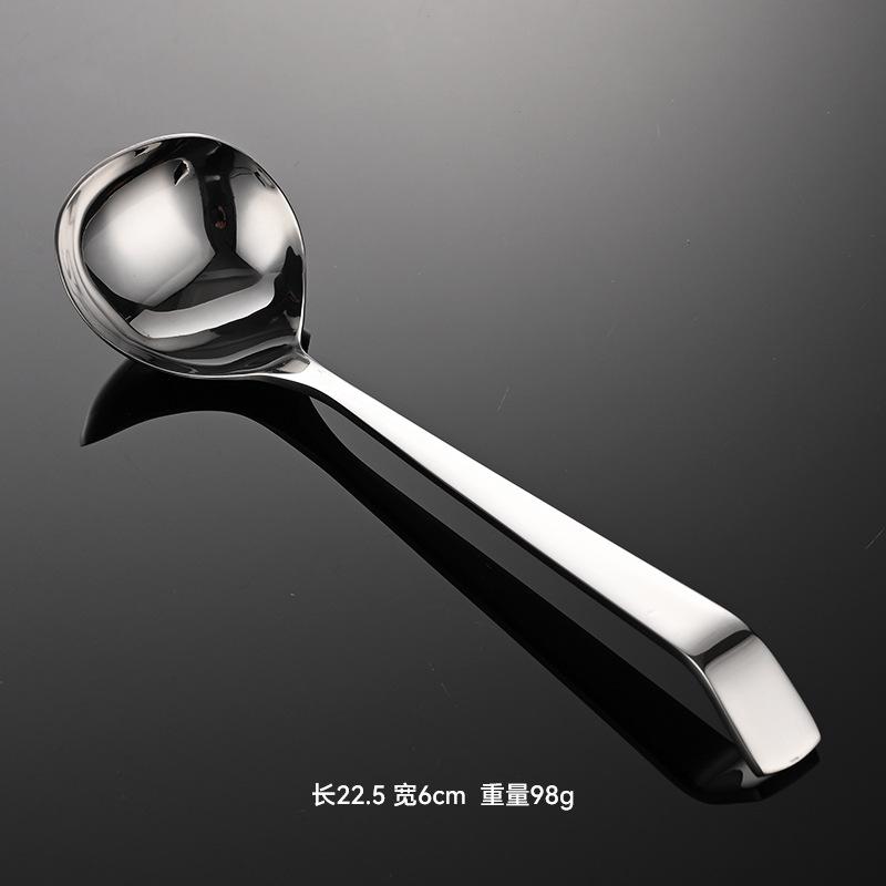 304 common spoon leakage stainless steel tableware New Era large curved square handle vegetable spoon long handle service spoon