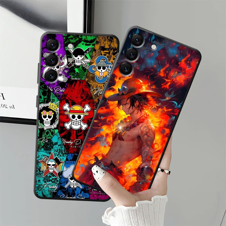 One Piece Portgas D Ace Case for Samsung Galaxy A36 A41 A26 A72 A51 A73 A23 A53 A22 A52 A32 A24 A55 A25 A71 A35 Black Soft Phone
