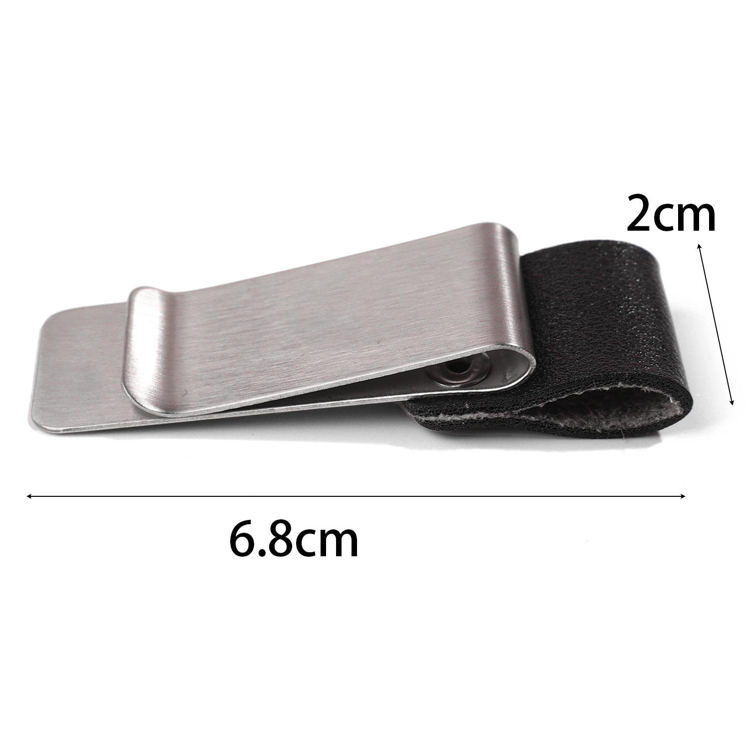 4/2/1PCS Leather Brass Stainless Steel Pen Holder Clip Pen Loop for Notebook Traveler Journal Bookmark with Stainless Steel Clip