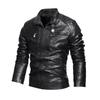 Men's Autumn And Winter Men High Quality Fashion Coat Leather Jacket Motorcycle Style Male Business Casual Jackets For Men Black Warm Overcoat