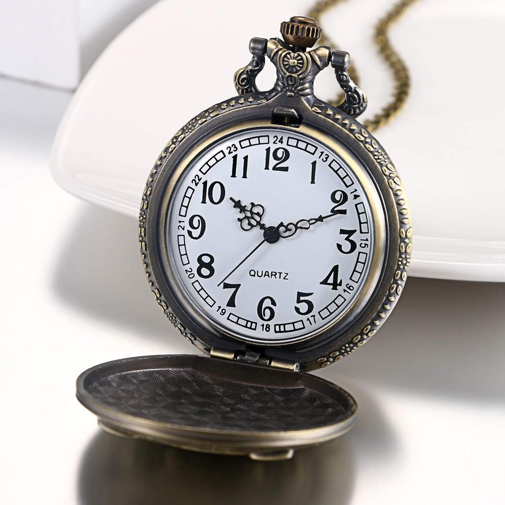 JEWELRYWE Owl Pocket Retro Analog Pendant Perfect Gift for and Christmas Watch, Antique-Style Watch, Alloy, Coming-of-Age Ceremonies, Birthdays,