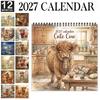 2027 Wall Calendar 12 Months with Hook Thick Paper Monthly Planner Calendar Personalized Souvenir Christmas Gift for Home Office
