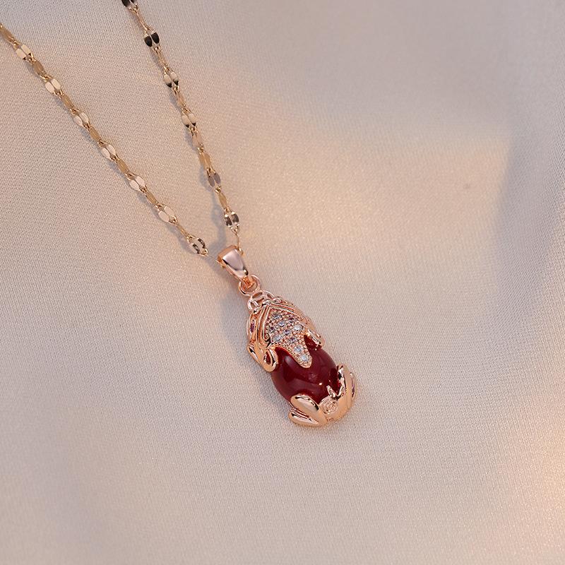 

Модное ожерелье с подвеской в ​​виде мифического животного для женщин, ожерелье-цепочка цвета розового золота, свадебные украшения, подарок розового золота