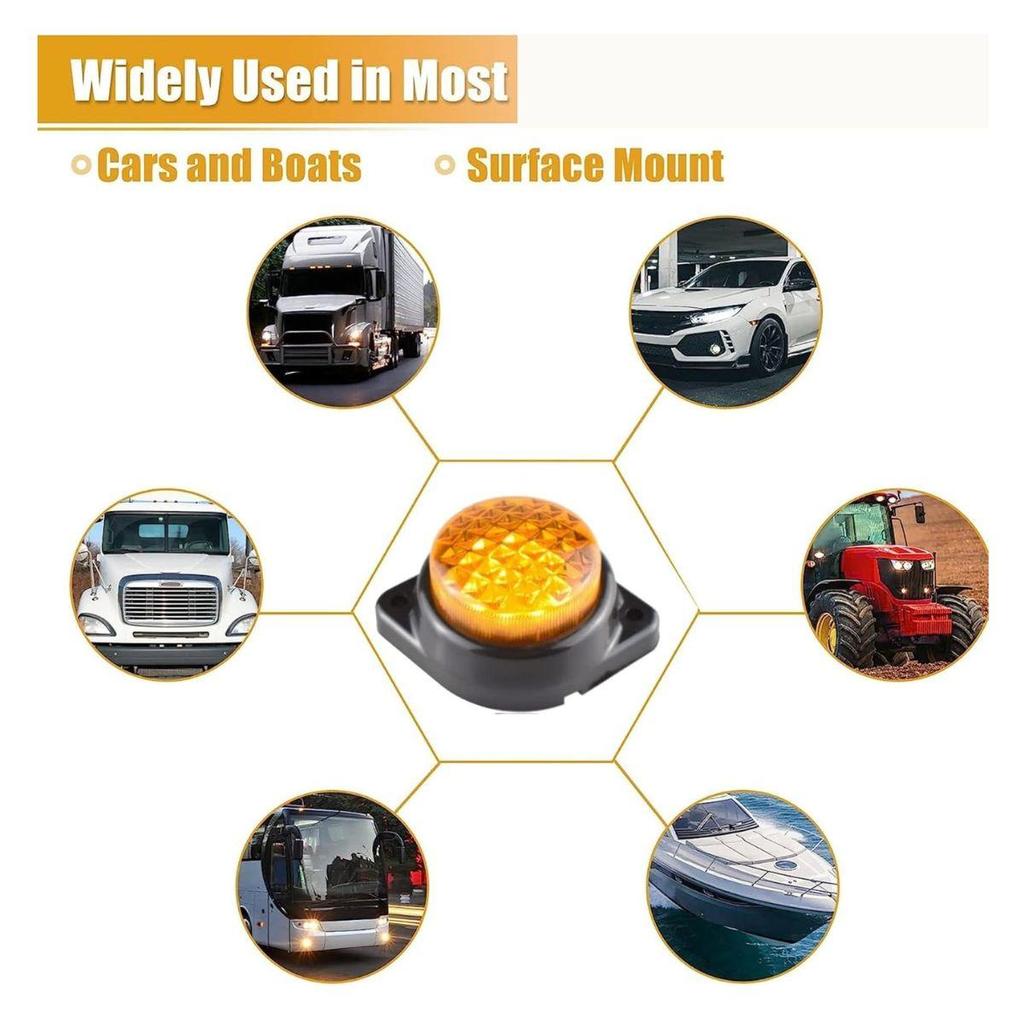 2 STÜCK LED Markierungsleuchten Bernstein 12V Wasserdicht Anhänger Seitenmarkierungsleuchten für Sattelzug Freightliner Cargo Universal Passform