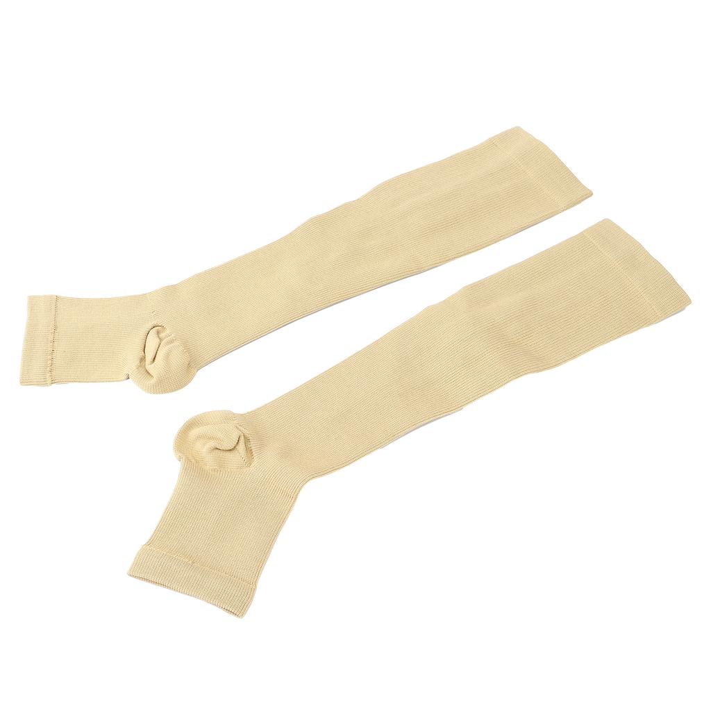 Breathable Compression Stockings Zipper Design Knee High Length Sports Pressure HoseL XL