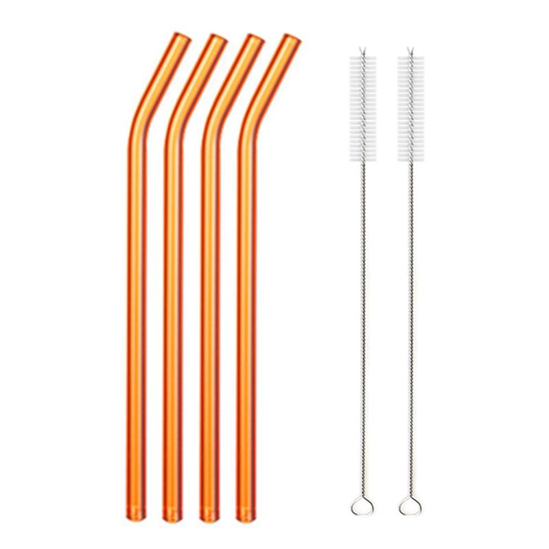 Colorful Glass Straws Reusable Drinking Straw Eco-friendly High Borosilicate Glass Straw Glass Favors Bar Drinkware Tube Party