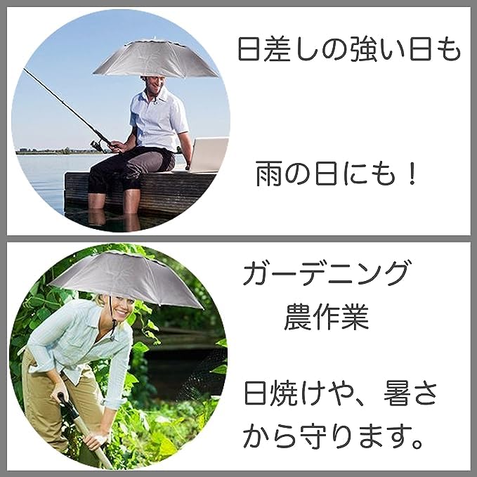 Fieldlabo Hands-Free Fishing Umbrella, Sun Umbrella, Hat Umbrella, Perfect for Fishing, Gardening, Photography, and Outdoor Work! (Set of 3)