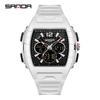 SANDA SD3396 Electronic Watches for Man Dual Display Luminous Alarm Clock Sports Waterproof LED Digital Watch
