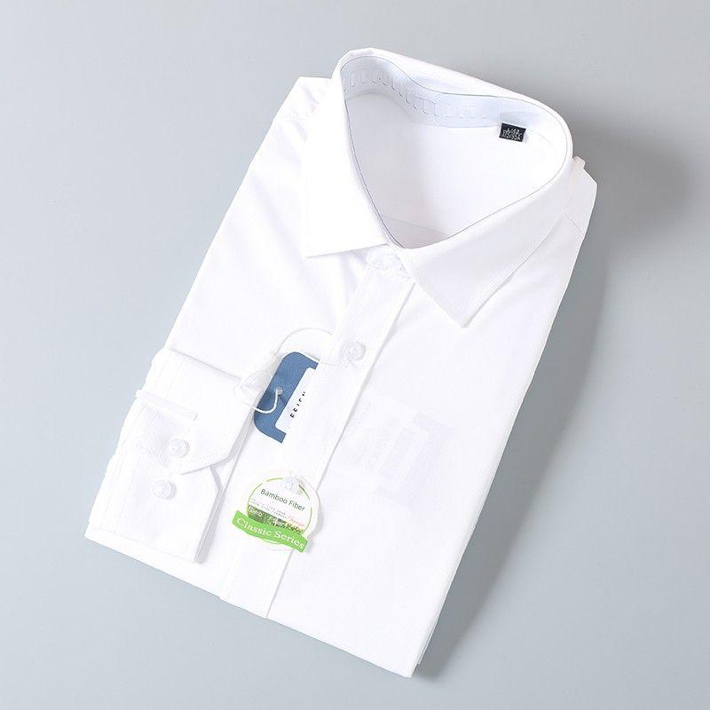 Export Surplus Brand Clothing, Wrinkle-Free, Anti-Wrinkle, Triple-Protection Fabric, Spring and Autumn Men's Business Casual White Long-Sleeve Shirt