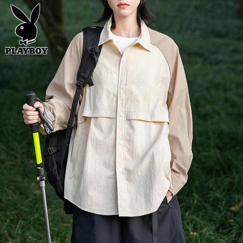 

Playboy Men s Ice Silk Long Sleeve Sun Protection Shirt Jacket M