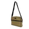 Used GG Canvas Messenger Bag (9539) 449173 KY9KN 9886 7921, Brown Calfskin Crossbody Bag with Embossed Logo in Beige,