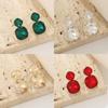 Geometric Alloy Square Drop Earrings With Gold Pins For Womens Fashion Accessories