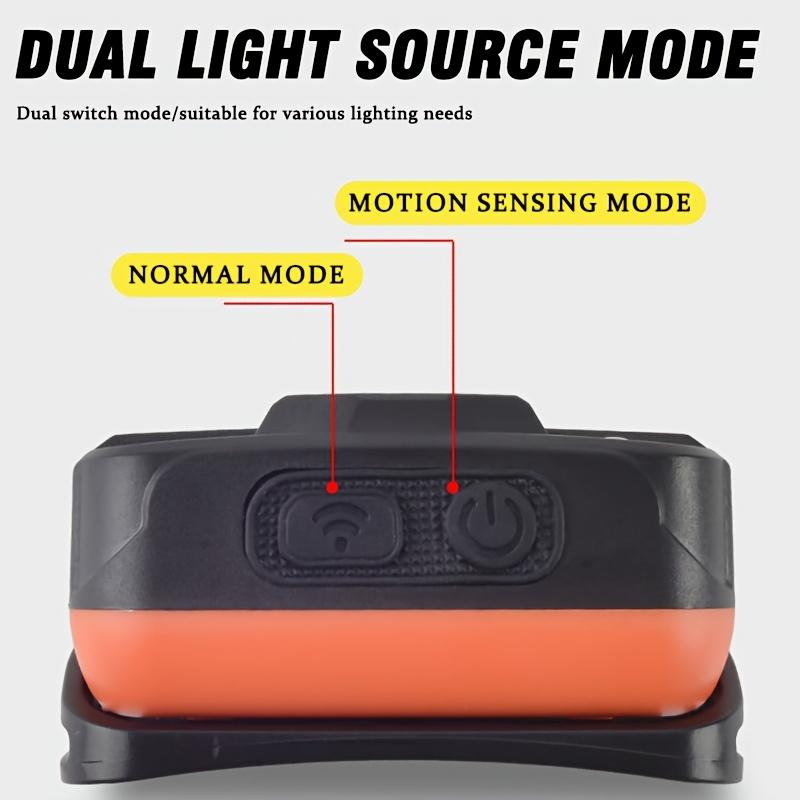 Motion Sensor LED Headlight, Rechargeable,6 Modes Portable Headlight,adjustable Lamp Head,running,camping, Barbecue,fishing,emergency Lighting