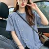 ZANZEA Women Casual Round Neck Plaid Print Loose Short Sleeve Blouse