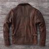 Chinese Size Vintage Red Browm Genuine Leather Jacket Light Coated First Layer Cowhide  Men Leather Jacket Fall and Winter