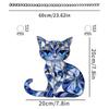 Cat Sun Catcher Hanging Ornament 8Inch 2D Acrylic Blue White Cat Memorial Christmas Tree Decorations Gifts for Cat Lovers Pet