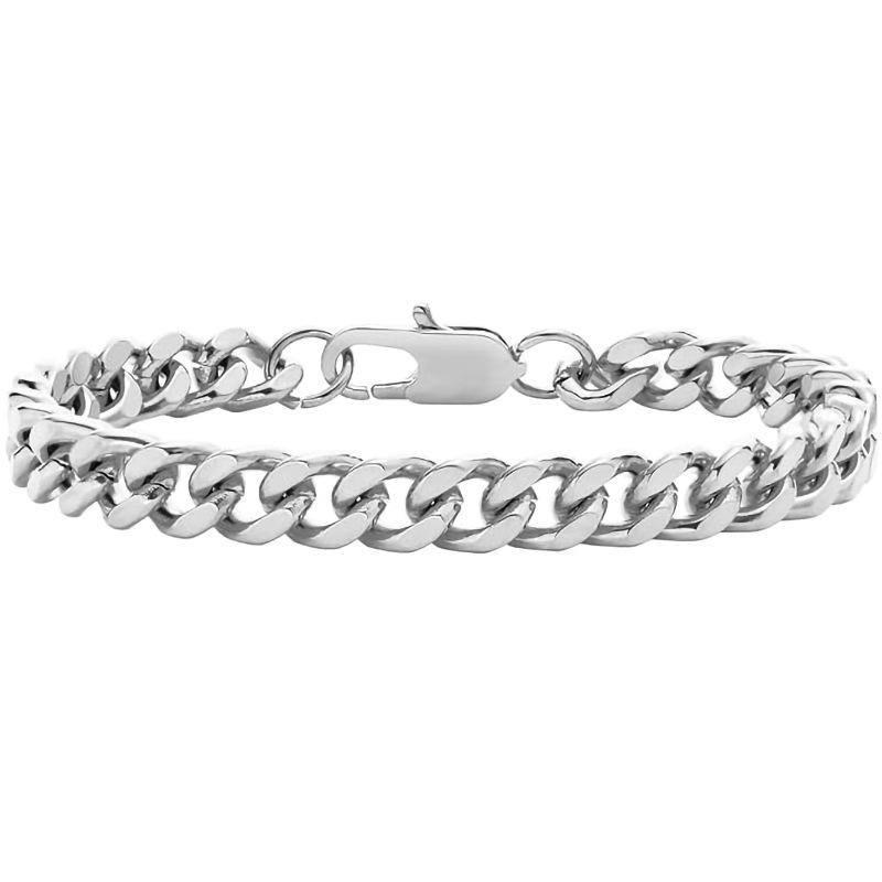 5-teiliges Set aus kubanischem Figaro-Armband aus Edelstahl – lichtechtes, modisches Freizeitaccessoire aus Titanstahl