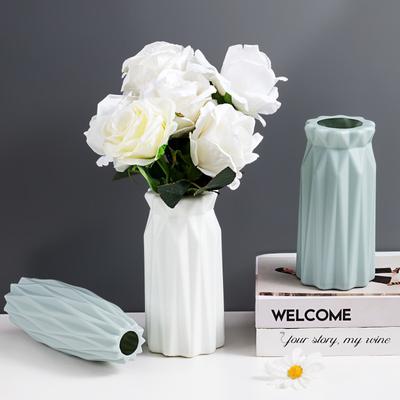 Moderne Bloemenvaas Onbreekbare Plastic Vaas Europese Anti-Keramische Imitatie Rotan Eenvoud Mand Arrangement Kunst Woondecoratie