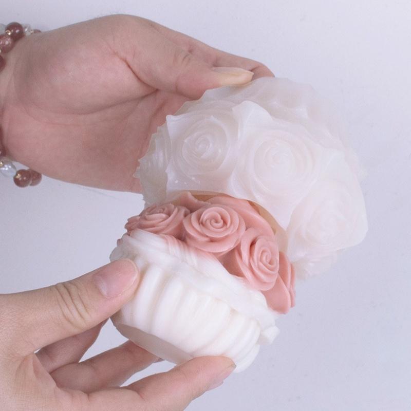 DIY Rose Candle Silicone Mold Handmade 3D Simulation Eternal Rose Soap Resin Chocolate Cake Making Mold Wedding Decoration Gift