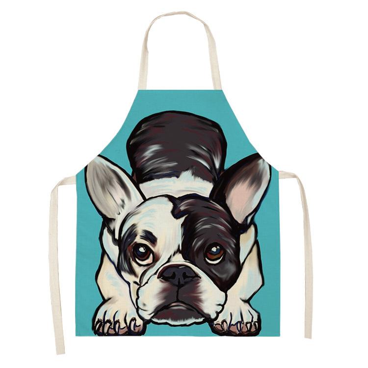 Hot Sale Cartoon Anime Pet Dog Dog Sleeveless Apron Drawing Graffiti Kitchen Anti-fouling Creative Linen Apron