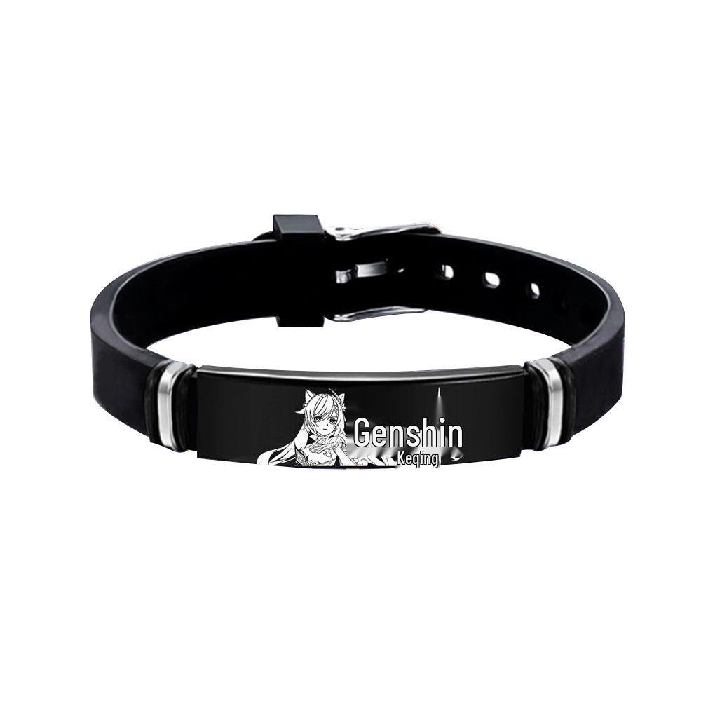 Genshin Impact Kamisato Ayaka Stainless Steel & Walnut Bracelet