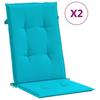 VidaXL High Back Chair Cushions 2 Pcs Turquoise Fabric 361271