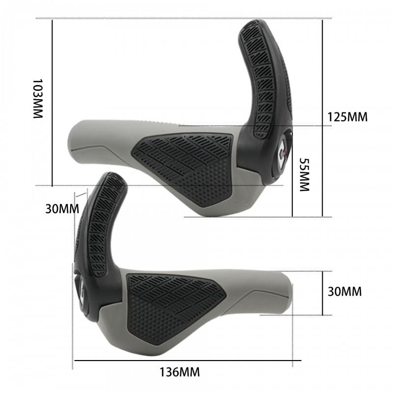 Bicycle Handlebar Grips GP3 Ergonomic Rubber Shock-Absorbing Non-Slip Mountain Bike
