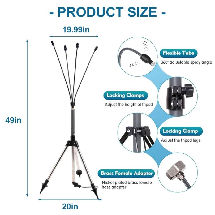 Stand Misting System Adjustable Portable Stand Misting Portable Misting Cooling System for Garden Pool Backyard Garden