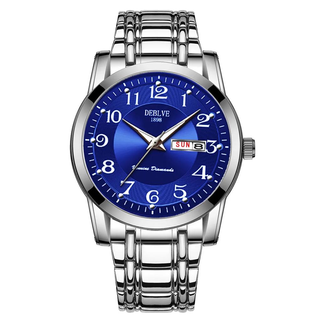 Luxury Mens Watches Luminous Waterproof Stainless Steel Watch Quartz Men Date Calendar Business Wristwatch Relogio Masculino