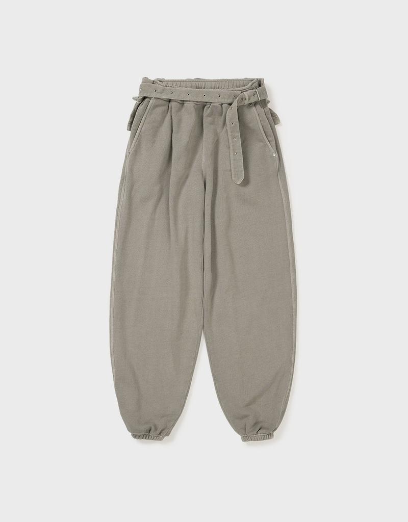 Ememdeobeulyu [Mmw] Frill Belted Pigment Sweat Pants (Beige)