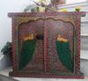 Hand-Painted Peacock Jharokha: Embossed Indian Folk Art Window