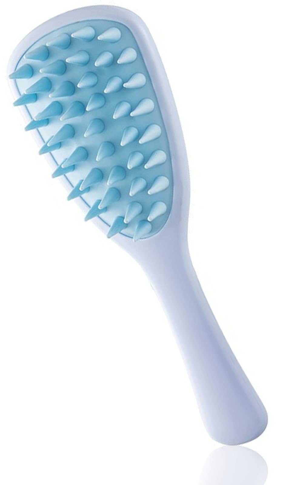 

Щетка для чистки кожи головы XIANGUO с силиконовой ручкой, массажная щетка для мытья волос и пор кожи головы для женщин и мужчин, светло-голубая