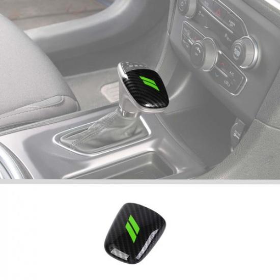 

Carbon fiber&Green Gear Shifter Knob Decor Cover for Challenger Charger Durango