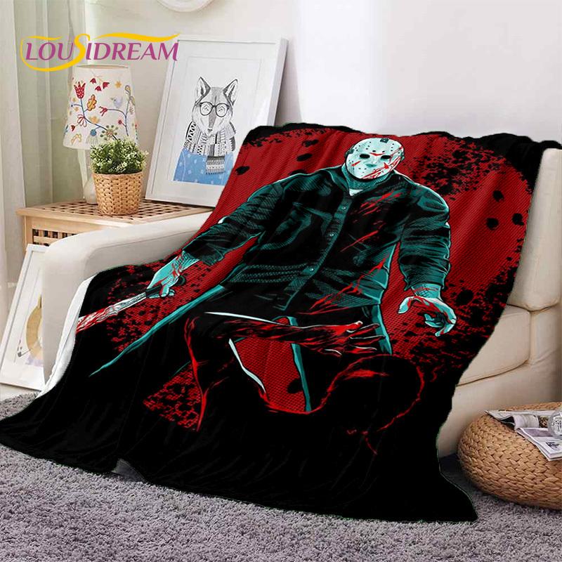 Hororový film Chucky Pennywise Halloween Pila Postava Deku, Měkká Přehozová Deku pro Domov Ložnici Postel Pohovku Piknik Cestovní Kryt