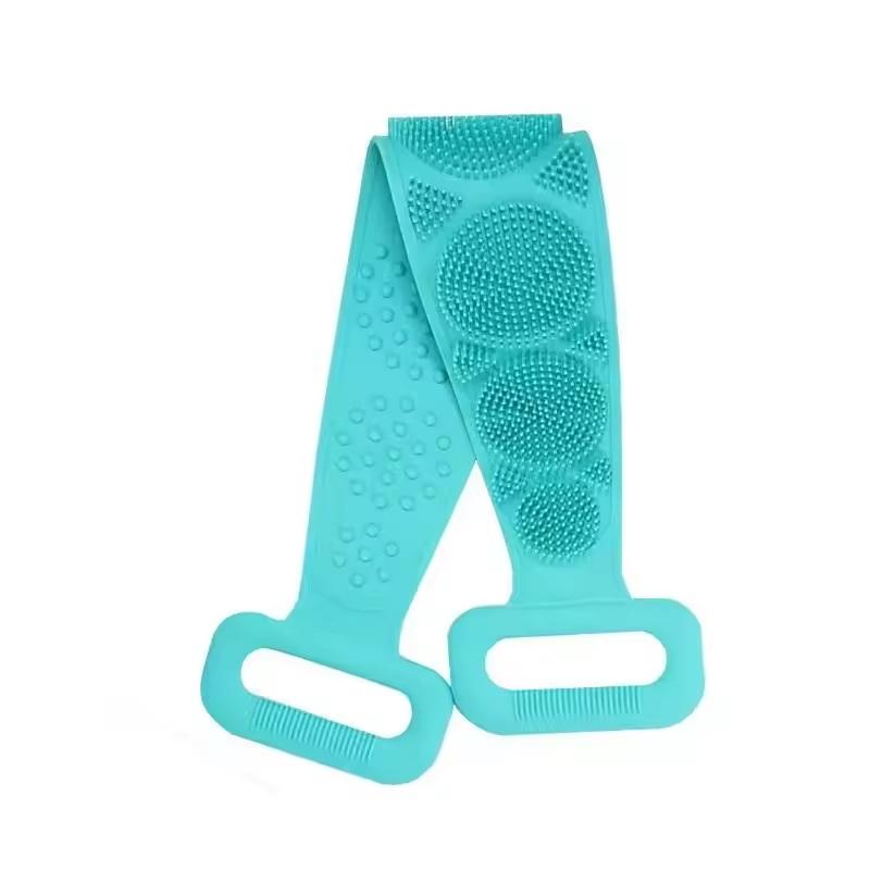 Silicone Body Shower Brush Long Extended Back Scrubber Belt Soft Exfoliating Massage for Gentle Peeling Skin Clean Home Bathing Use
