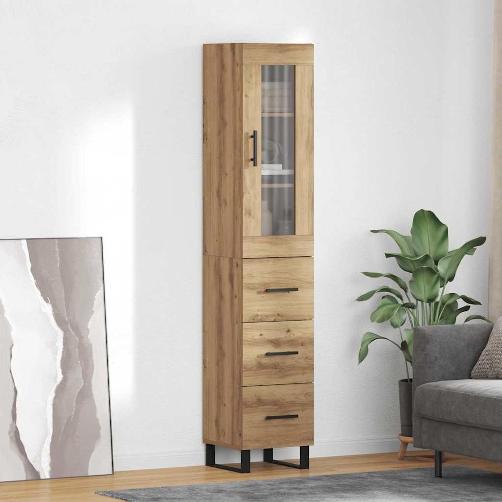 Highboard Artisan Oak 34.5 x 34 x 180 cm Particleboard