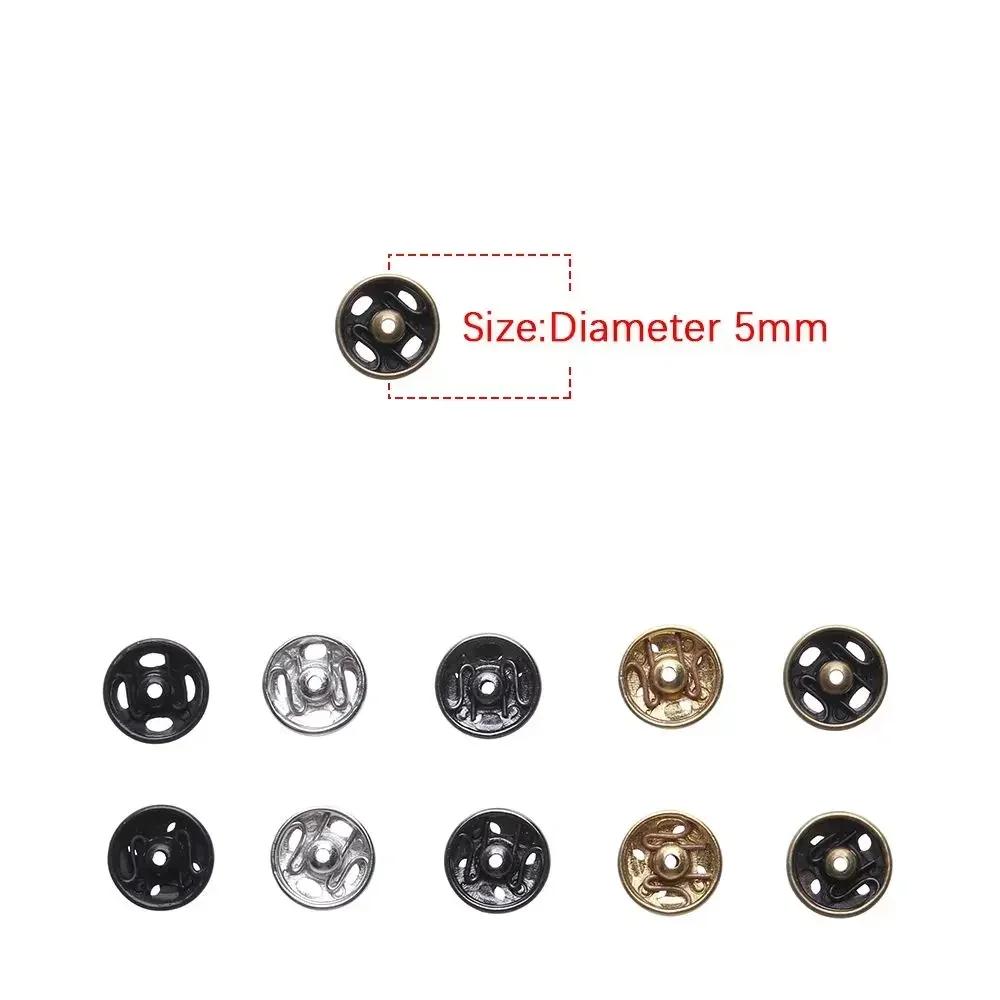 10/24pcs 5mm Invisible Snap Dollhoues Miniature Metal Buckles Mini Buttons Clothing Sewing Buckle DIY Doll Clothes