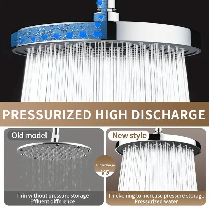 Top Spray Large Water Volume Booster Shower Head Pressurized Single Head Home Bathroom Shower Head Set