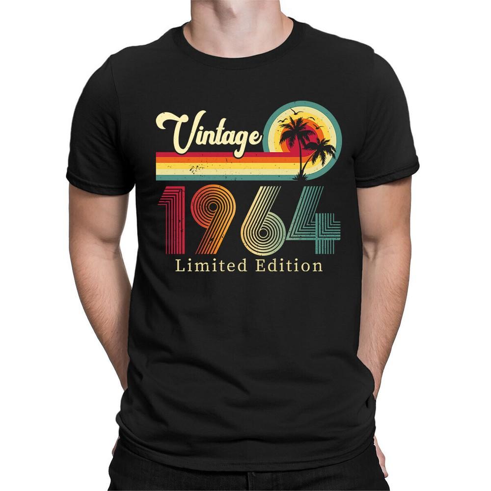 

Personalised Vintage 1964 Limited Edition 60th Birthday Gift Mens T-Shirts Top#D 2XL