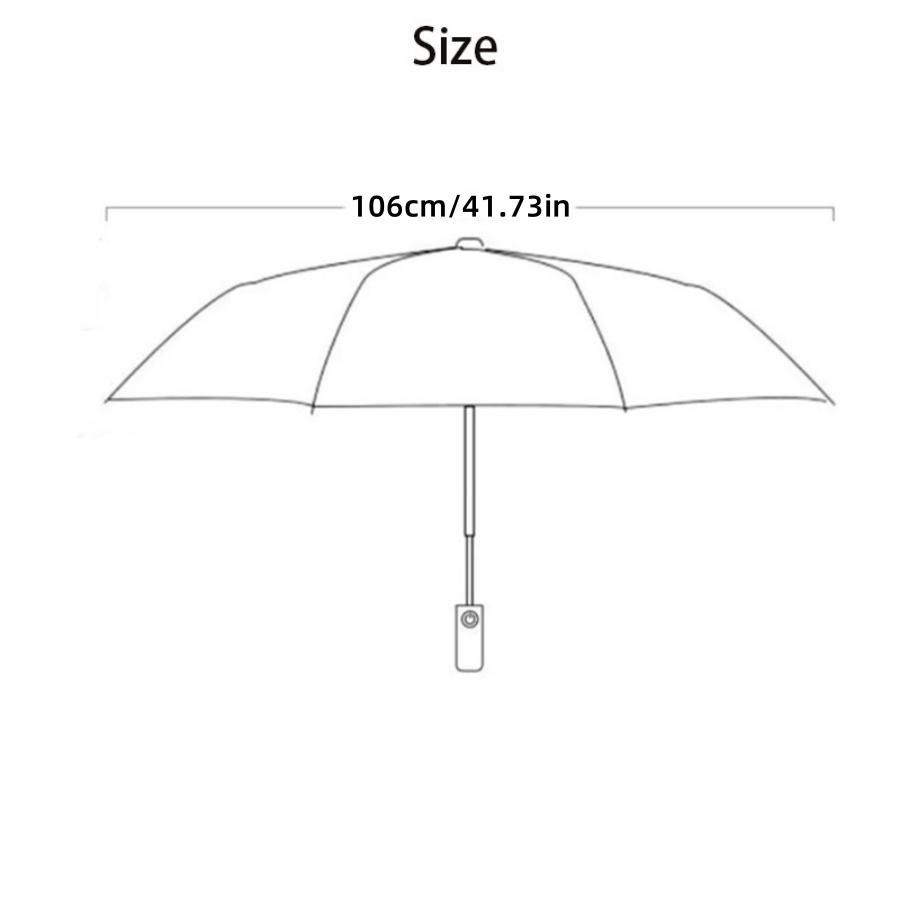 Automatic Folding Vinyl Umbrella, 24 Bones Umbrella Is Strong, Windproof and Rainproof, Large Umbrella for 2 To 3 People Outside