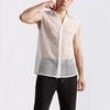 Sommer Herren Mesh Spitze Strickhemd Streetwear Hollow-Out Ärmellos Tanz Perspektive Shirts Nachtclub Disco Performance Tops