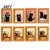 Fall Seasonal Kitchen Decor Wooden Black Cat Fridge Magnet, Cartoon Bathroom Decor, Autumn Home Decorations Cute Theme Photo Frame Magnets,