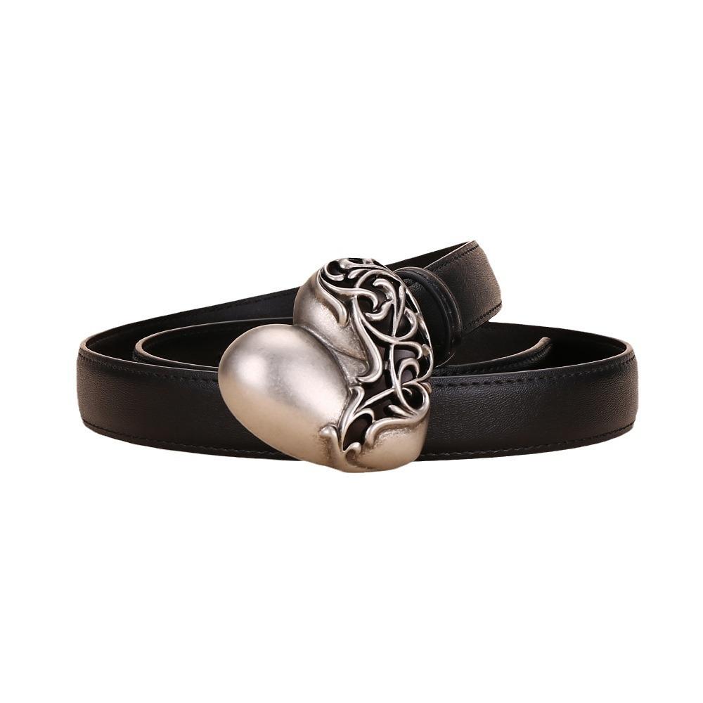 Leather Belt Women'S High-End Women'S Belt Women'S Decorative Jeans Belt Retro Hollow