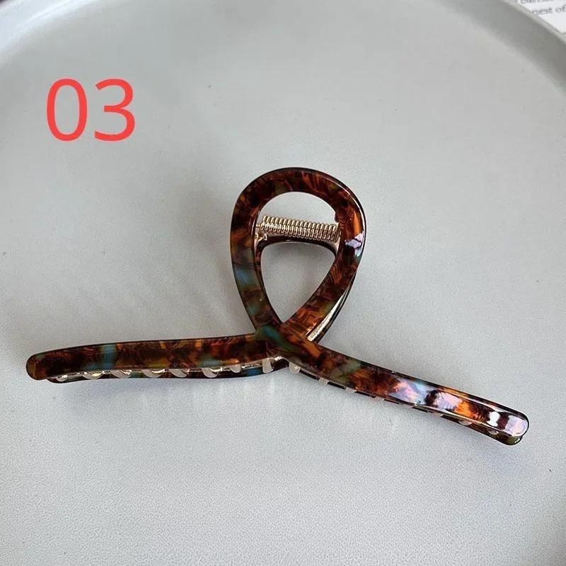 Large French Style Acetic Grab Clip Retro Alloy Shark Clips Elegant Minimalist Headwear Back Of Head Spoon Curly Hair Hairpin