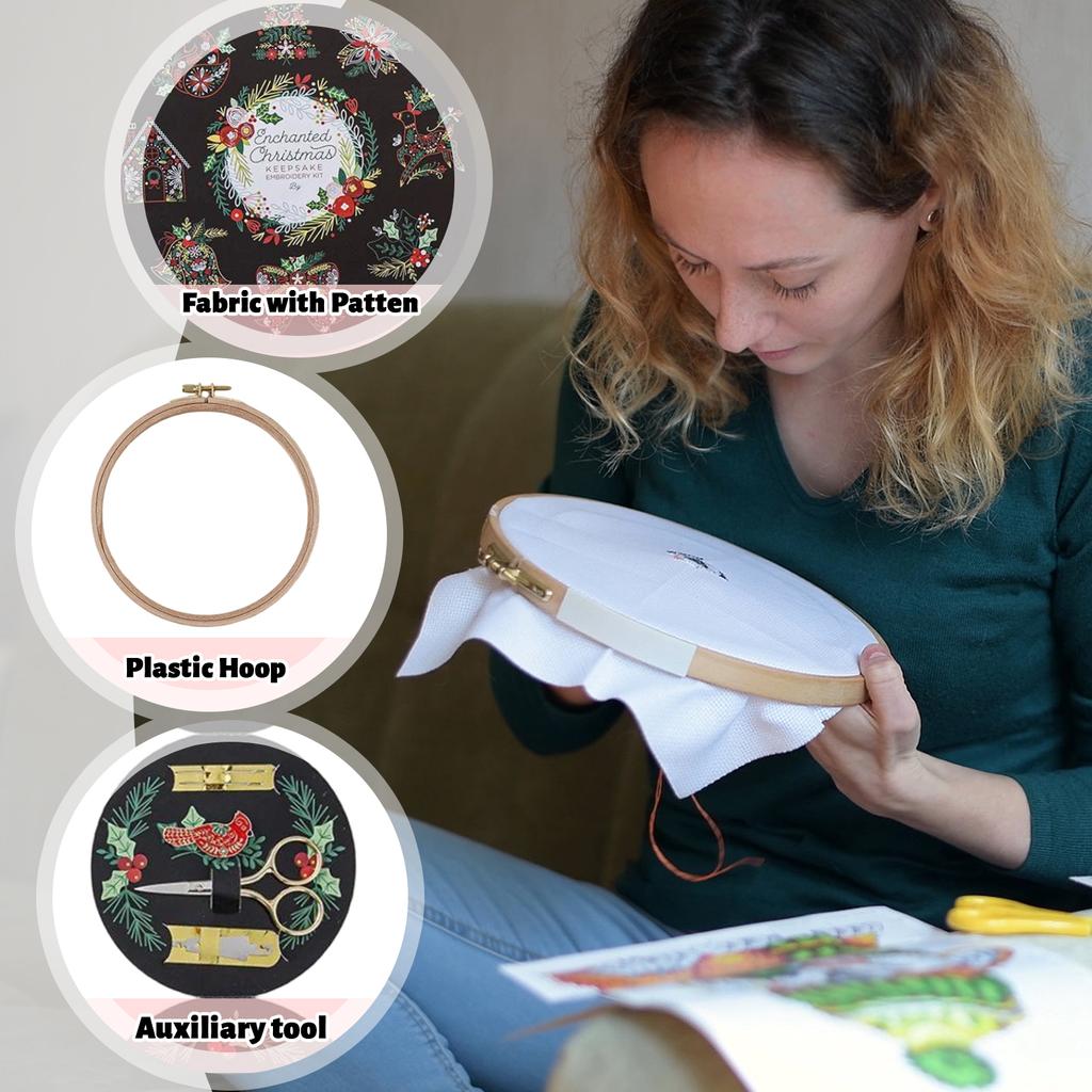 Christmas DIY Embroidery Kit – Handmade Holiday Keepsake Craft Set