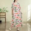 DIMANAF New 2026 Women Plus Size Summer Casual Long Dress Cotton Loose Oversize Maxi Floral Print Beach Sundress